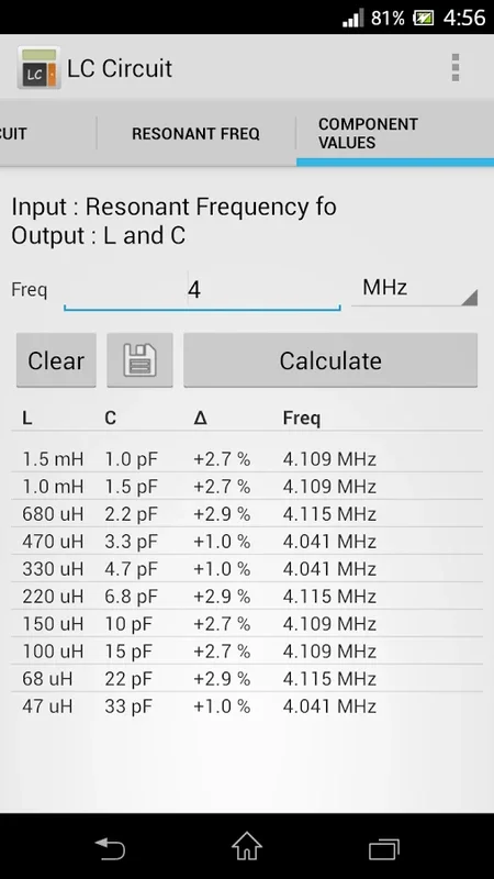 LC Circuit for Android - Precise Resonant Frequency Calculator