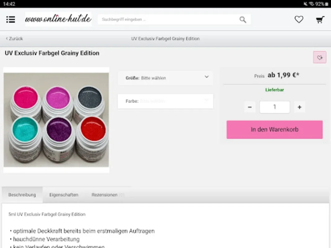 online - hut.de for Android: Premium Nail Art Essentials at Low Prices