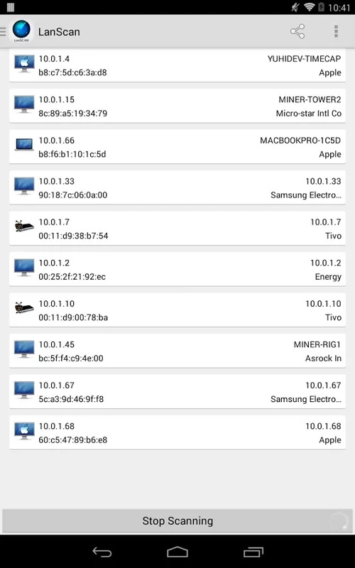 LanScan for Android: Scan Local Networks