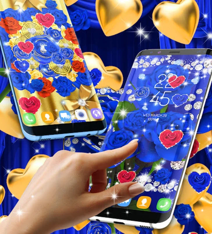 Blue Golden Rose Wallpapers for Android: Elegant & Interactive