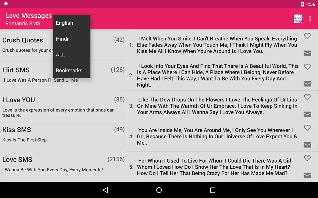 5000 Love Messages for Android - Express Your Love