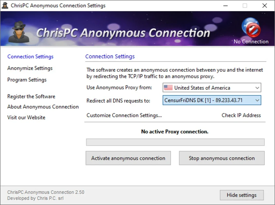 ChrisPC Anonymous Connection for Windows - Secure and Private Browsing