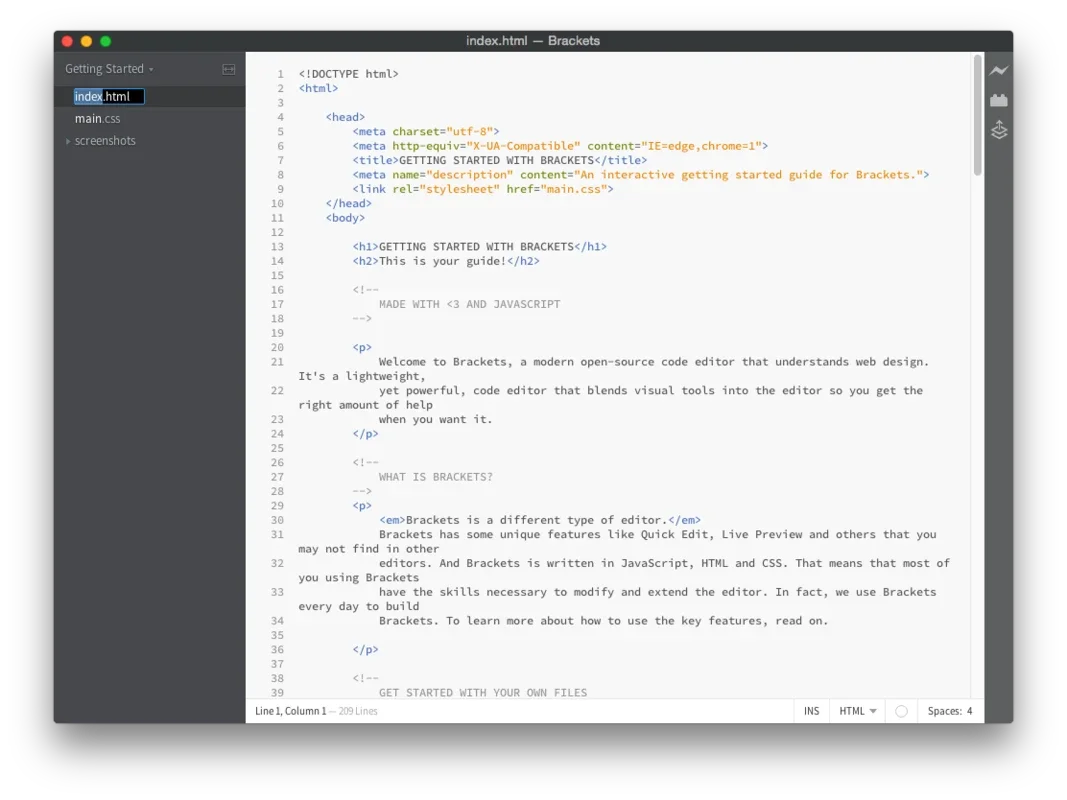 Brackets for Mac - Streamlined Web Development
