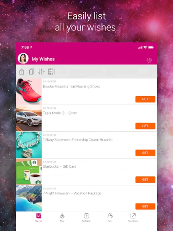 Wishfinity - Streamlining Gifting on Android