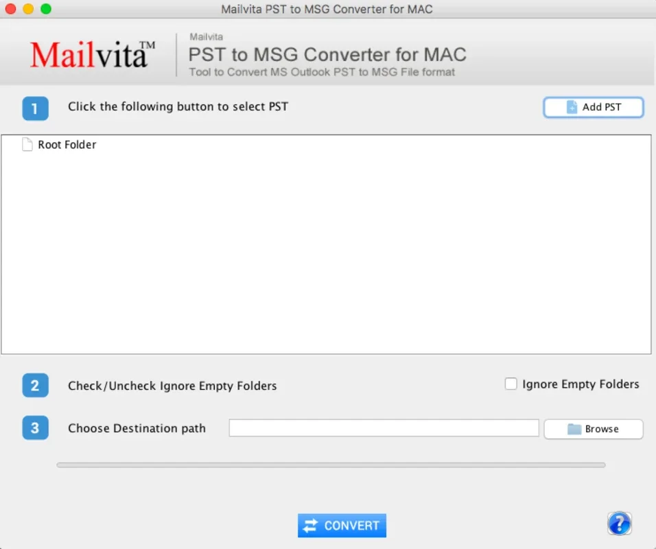 Mailvita PST to MSG Converter For Mac - Seamless Conversion