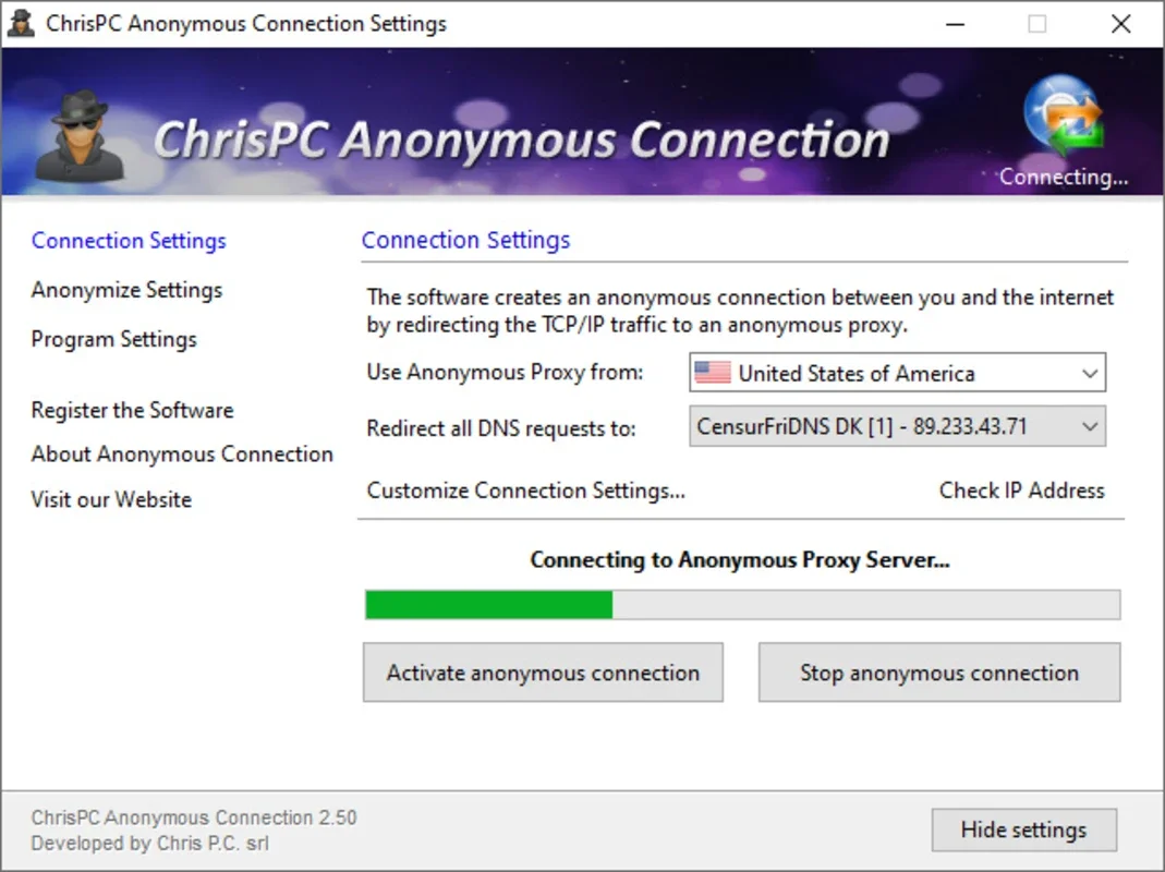 ChrisPC Anonymous Connection for Windows - Secure and Private Browsing