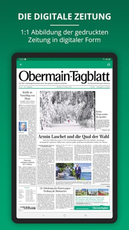 Obermain for Android: Enhanced Digital Newspaper Reading