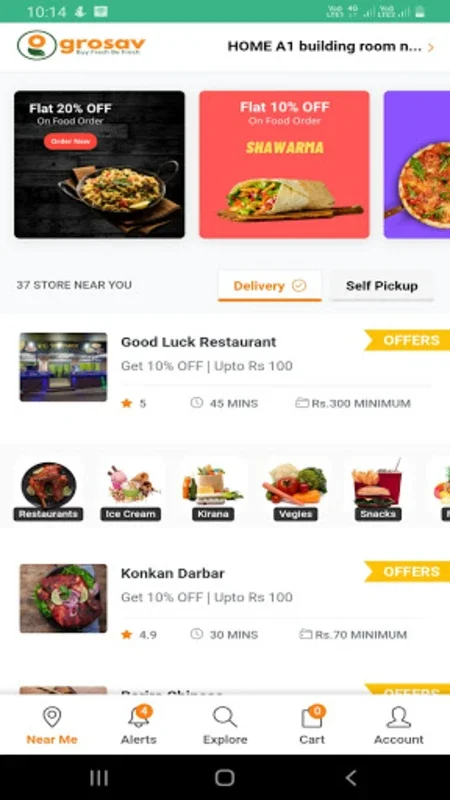 Grosav Food Delivery App for Android - Fast 20-Minute Grocery Delivery