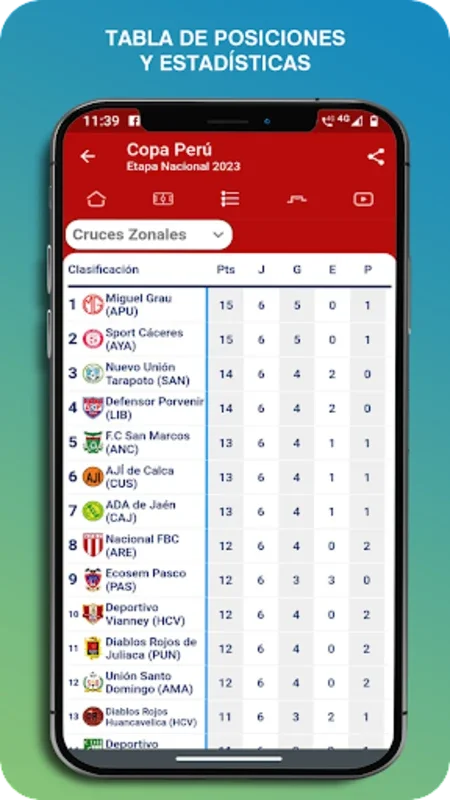 FutPlay for Android: Explore Peru Amateur soccer