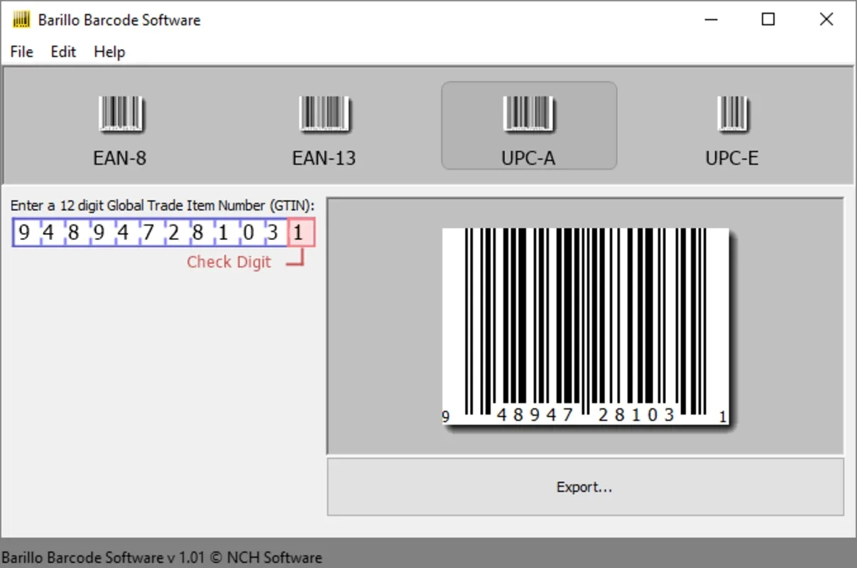 Barillo Barcode Software for Windows - Create Custom Barcodes