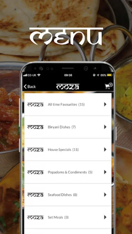 Moza Indian Restaurant for Android - Delicious Cuisine