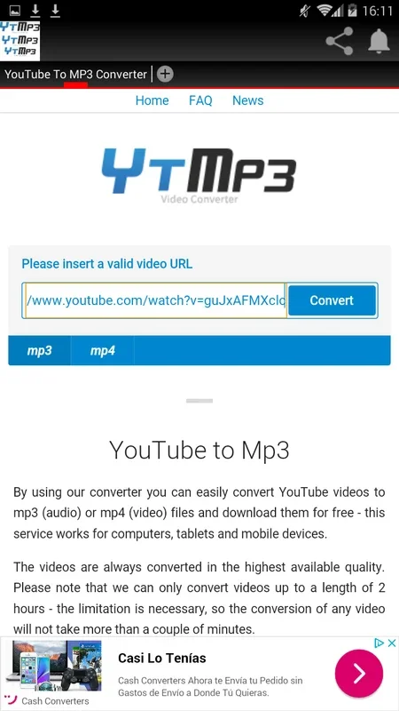 YouTube To MP3 converter for Android - No Download Required