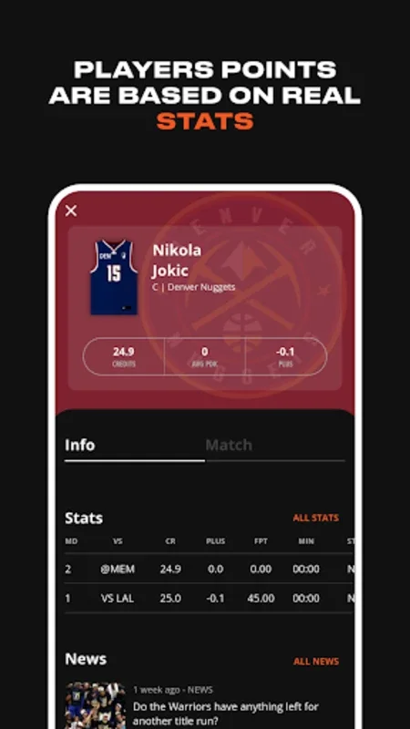 Dunkest - NBA Fantasy for Android - Manage Your Team