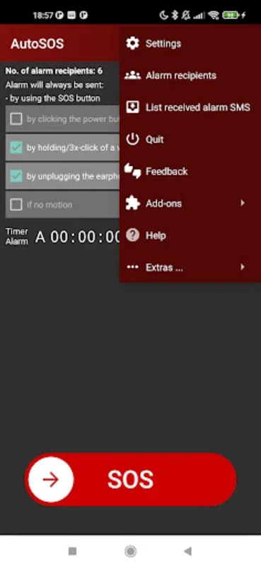 AutoSOS: Automatic SOS Alarms for Android - Ensuring Safety