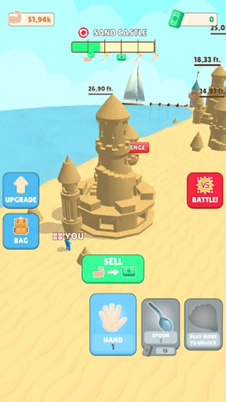 Sand Castle for Android - An Idle Merge Clicker Game