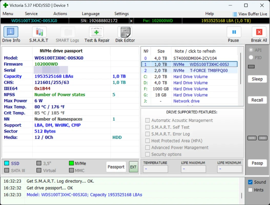 Victoria HDD/SSD for Windows - Comprehensive Storage Analysis