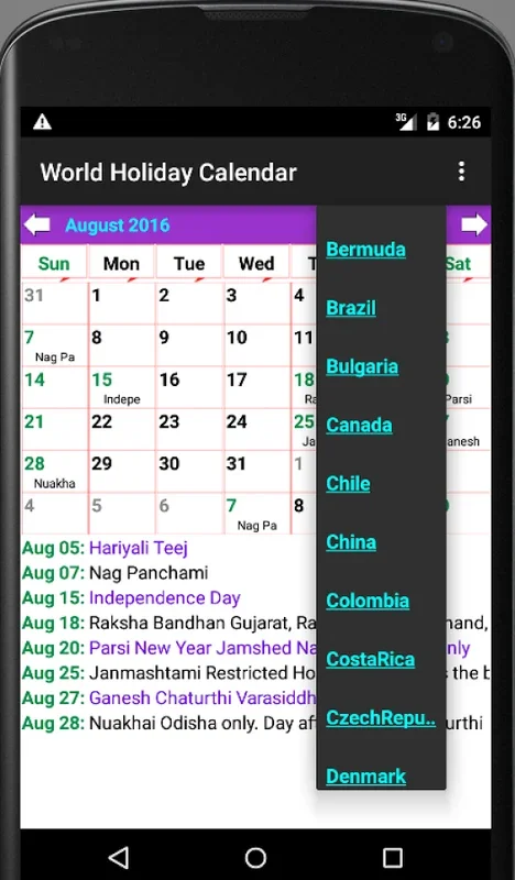 World Holiday Calendar for Android - Stay Organized with Holidays