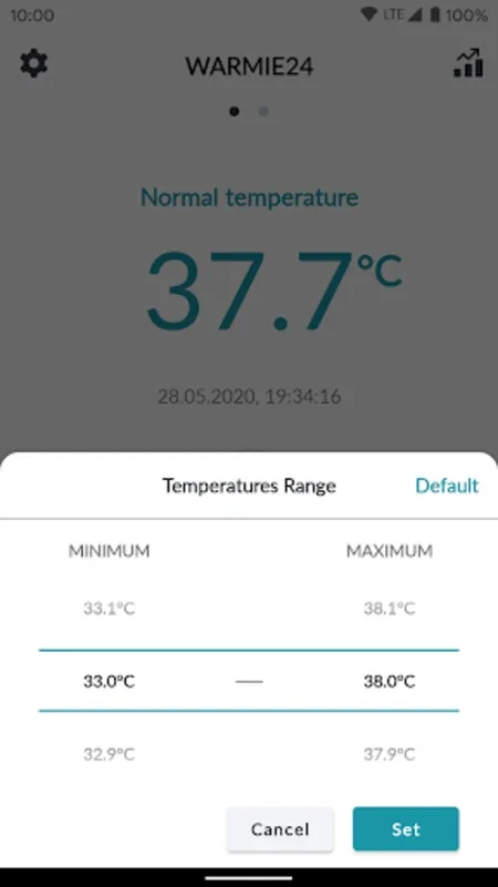 WARMIE24 - Body Thermometer for Android: Real-Time Monitoring