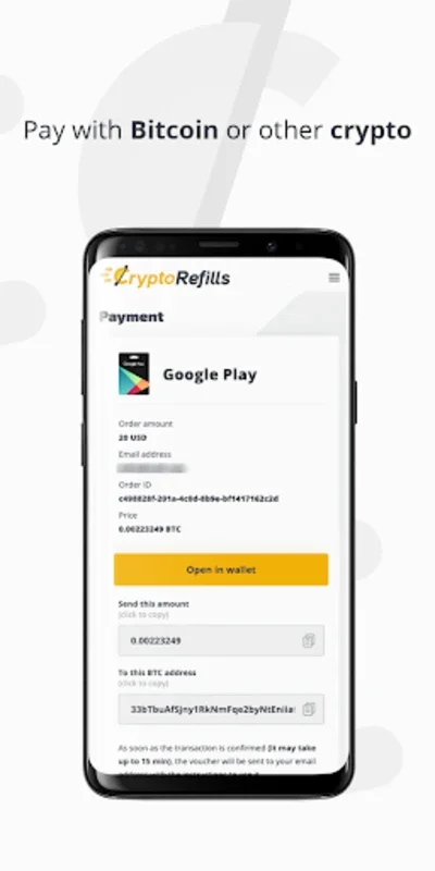 CryptoRefills: Buy Gift Cards for Android - Seamless Purchasing