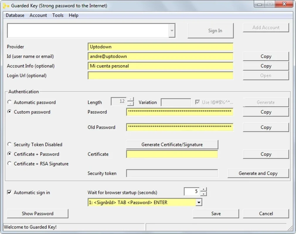 Guarded Key for Mac - Secure One-Click Webpage Access