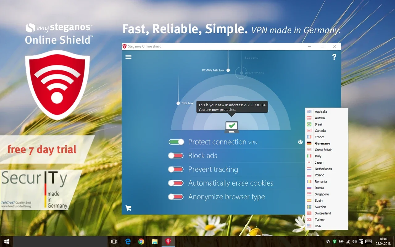 Steganos Online Shield VPN for Windows: Secure Your Internet Connection