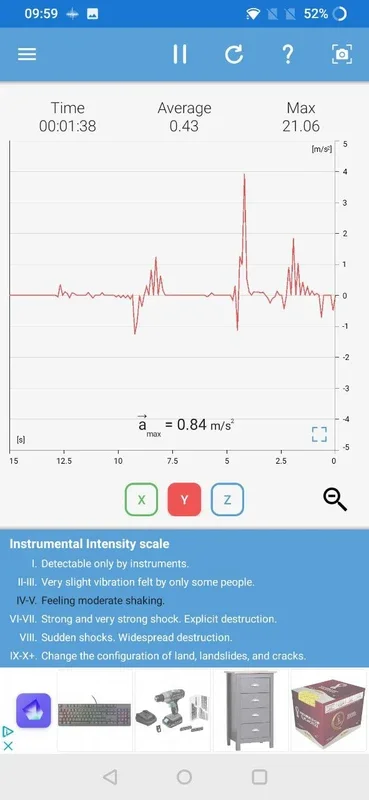 Vibrometer for Android: Detect Vibrations for Safety