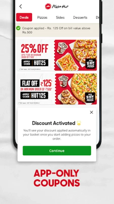 Pizza Hut India for Android - Order Pizza with Ease