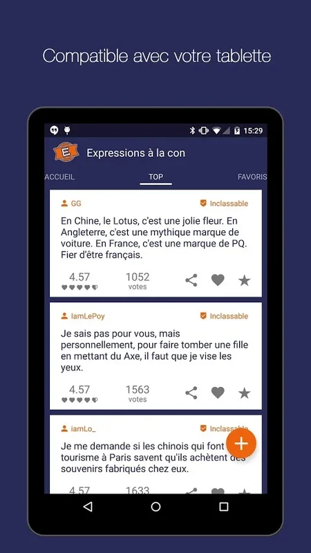 Expressions à la con for Android - Daily Humor App