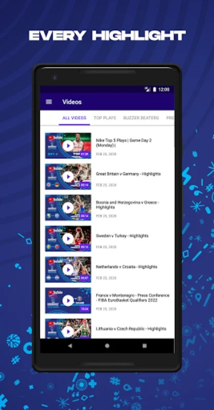 FIBA EuroBasket 2022 for Android - Track EuroBasket 2025 Qualifiers