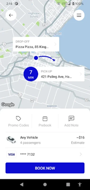 Blue Line Taxi Hamilton for Android - Effortless Booking