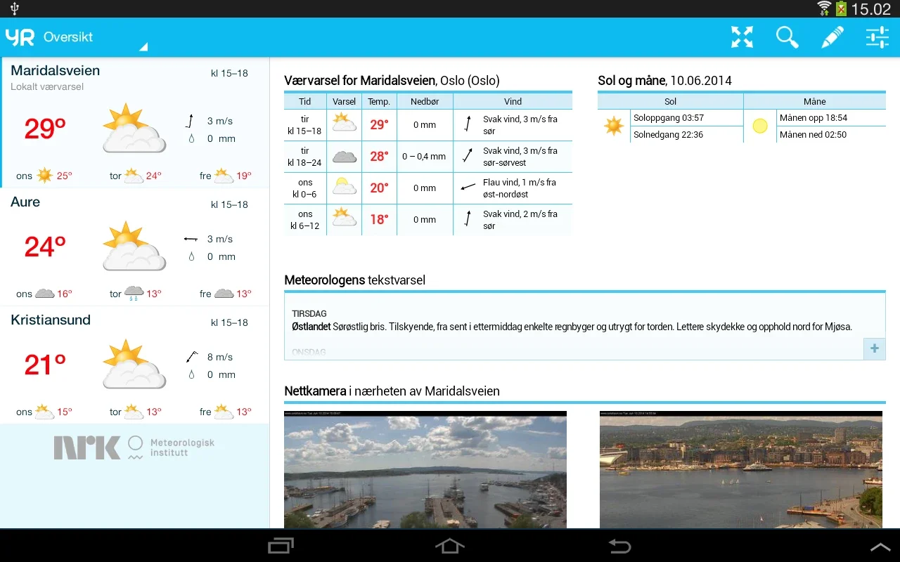 Yr for Android - Real-Time Weather Updates