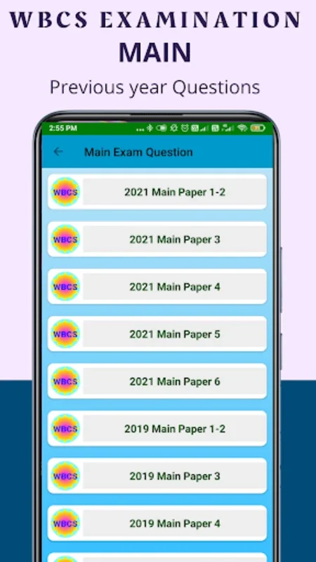 WBCS Question Paper for Android - Ace Exams with Past Papers