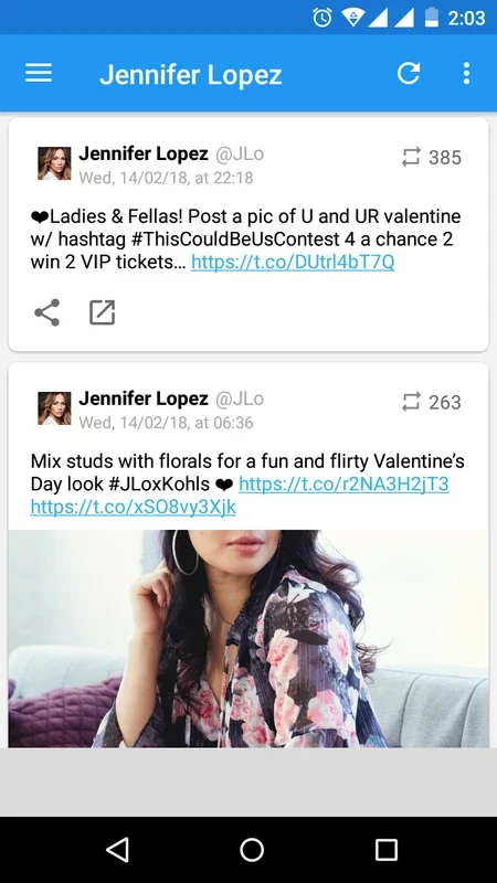 Jennifer Lopez for Android: Access Publicity & Social Media