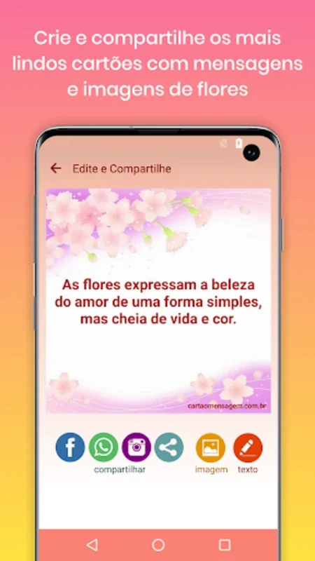 Mensagens e Frases com Flores for Android - Craft Custom Cards