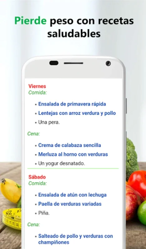 Dieta sana para adelgazar for Android - Transform Your Health