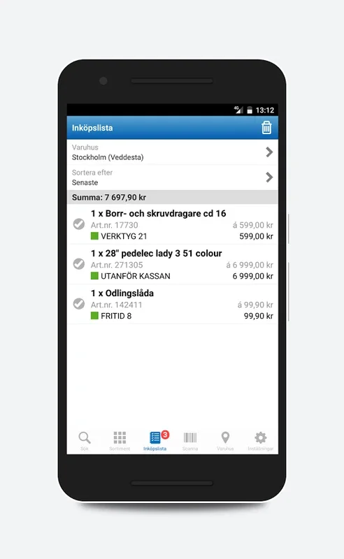 Biltema for Android: Streamline Shopping with Organized Lists