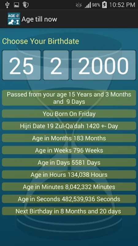 Age till now for Android - Accurate Age Calculator