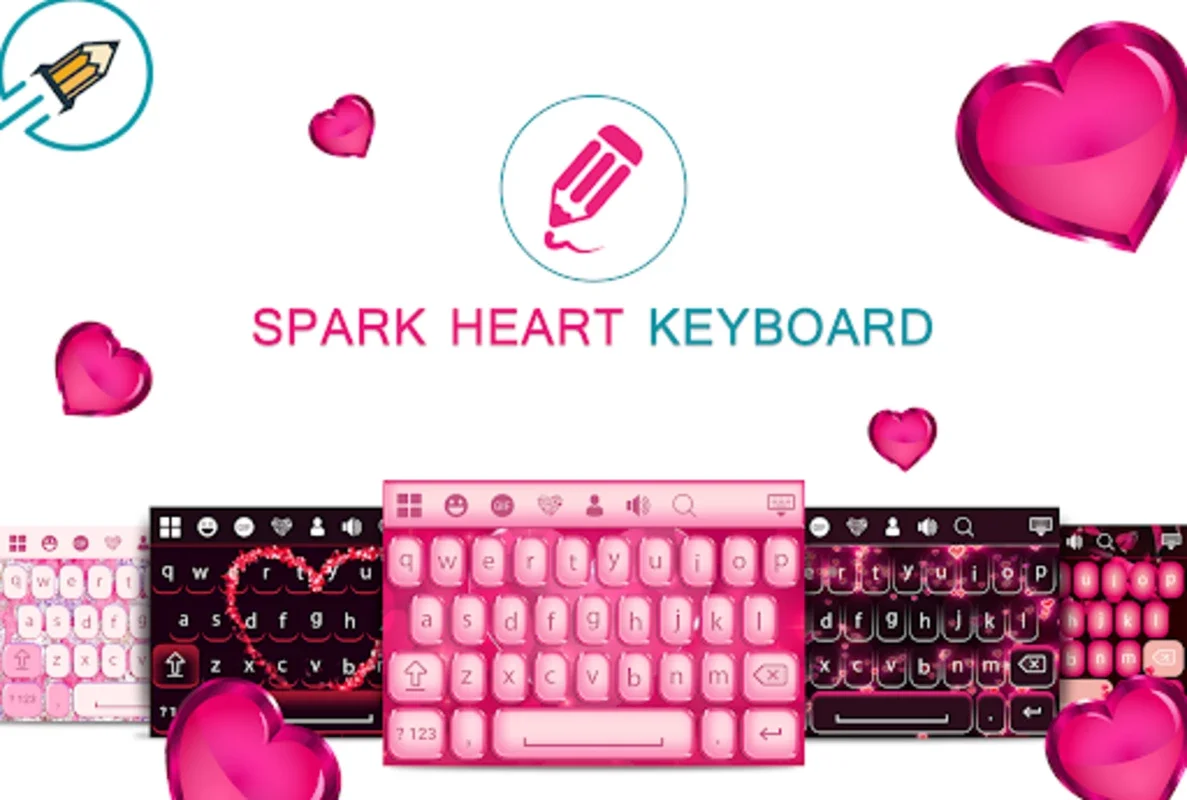 Sparkling Heart Keyboard for Android - Customize Your Typing