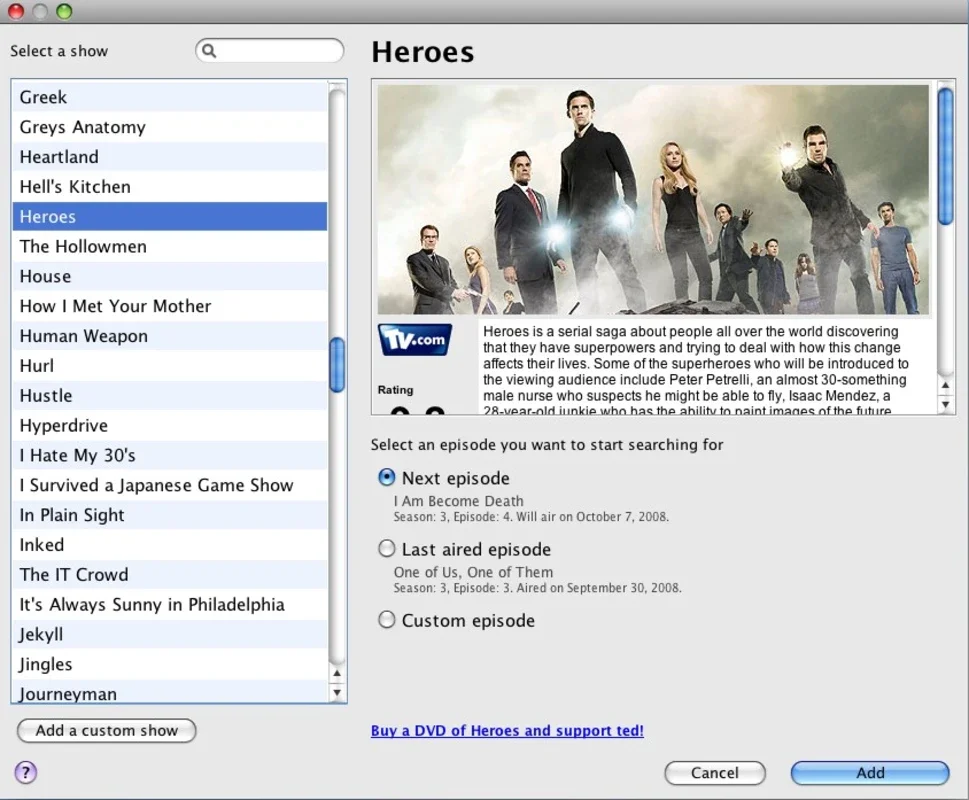 TED for Mac: Find TV Show Torrent Files