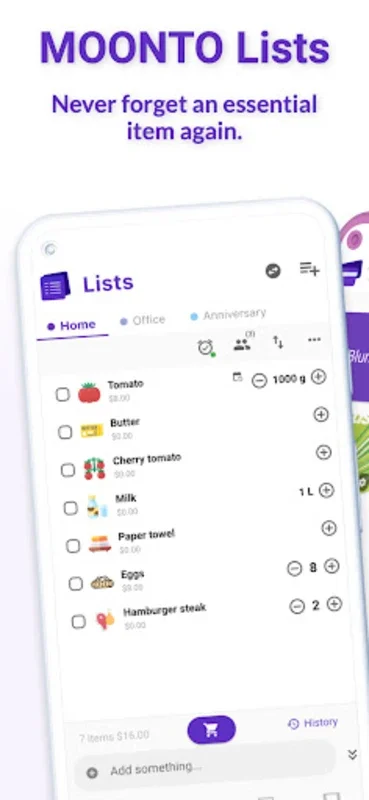 Moonto - Shopping List Maker for Android: Streamline Your Shopping