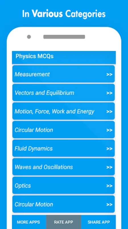 Physics MCQs with Answer and E for Android - Comprehensive Prep