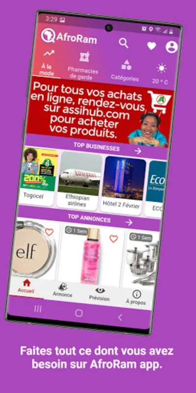 AfroRam -Achat, Vente, Annonce for Android: All-in-One Lifestyle App