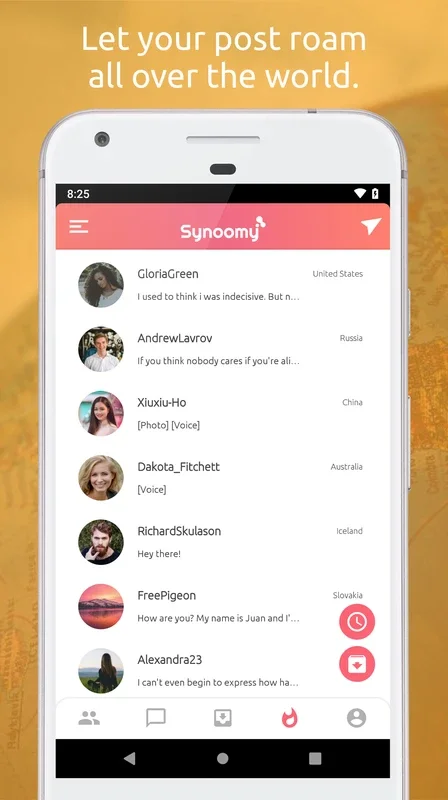 Synoomy for Android: Connect with People Worldwide