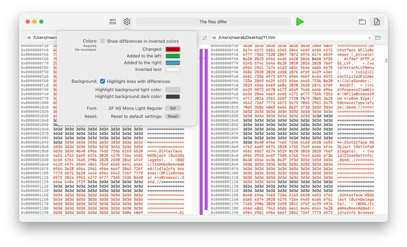 DirEqual for Mac - Advanced Directory Comparison