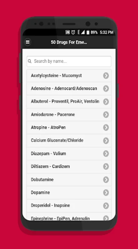 Common 50 Drugs For Emergency for Android - Essential Drug Info