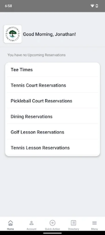 The Georgetown CC for Android - Streamlined Club Access