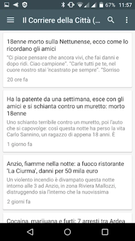 Anzio notizie gratis for Android - Customizable News Aggregator