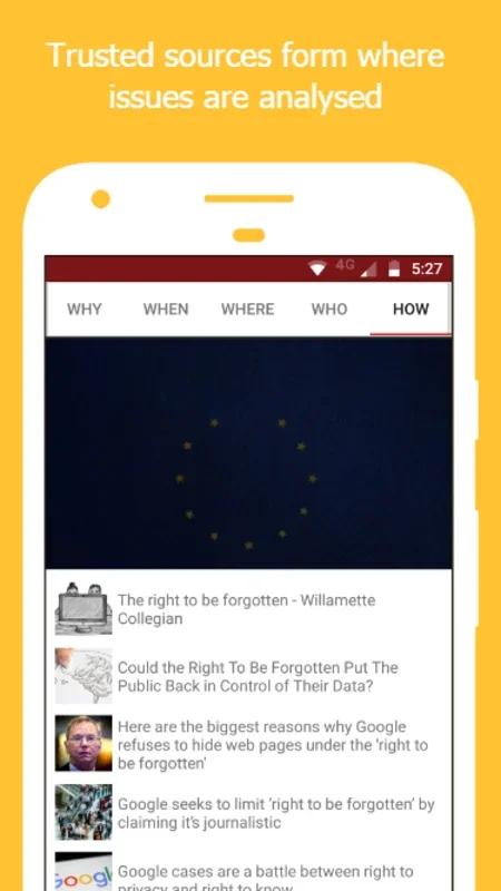 Knappily for Android: Unbiased News with 5W1H Framework