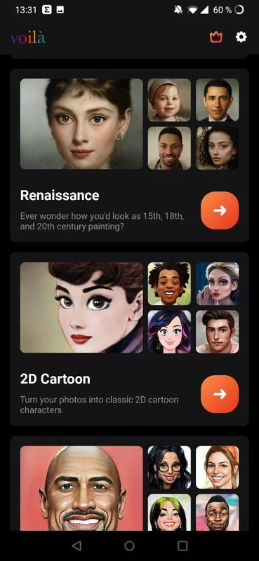 Voilà AI Artist for Android - Transform Photos into Cartoons