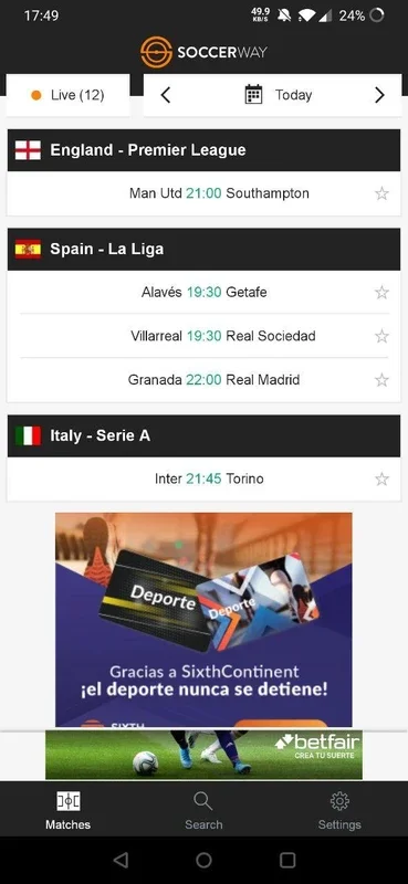 Soccerway for Android: Stay Informed with Live Scores